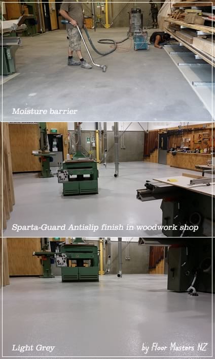 Sparta-Guard Pure - used in woodwork shop to prevent slipping on MDF dust nz